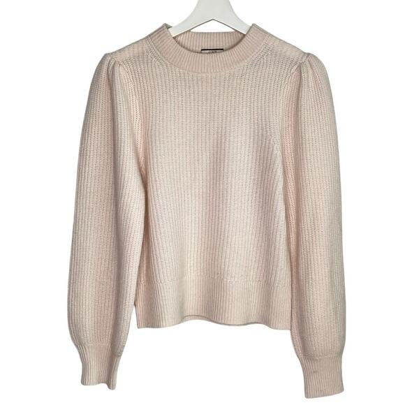 j crew Sweaters - J. Crew 100% Cashmere Balloon Sleeve Crew Neck Knit Pullover Sweater Beige S